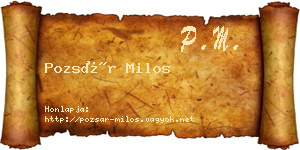 Pozsár Milos névjegykártya